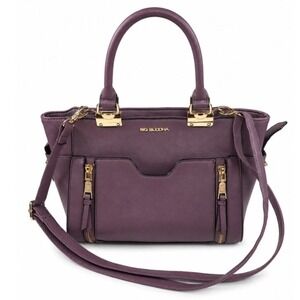 Big Buddha Vintage Y2K Purple Faux Leather Satchel Handbag Purse